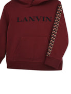 Felpa per bambino Lanvin Enfant bordeaux con ricamo logo N30423 955 LANVIN KIDS 