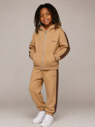 Felpa per bambino Lanvin Kids beige con motivo chevron N30424 276 LANVIN KIDS 