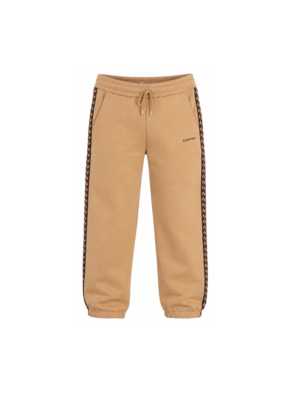 Pantaloni per bambino Lanvin Enfant beige con motivo chevron N30425 276 LANVIN KIDS 