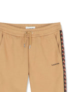 Pantaloni per bambino Lanvin Enfant beige con motivo chevron N30425 276 LANVIN KIDS 