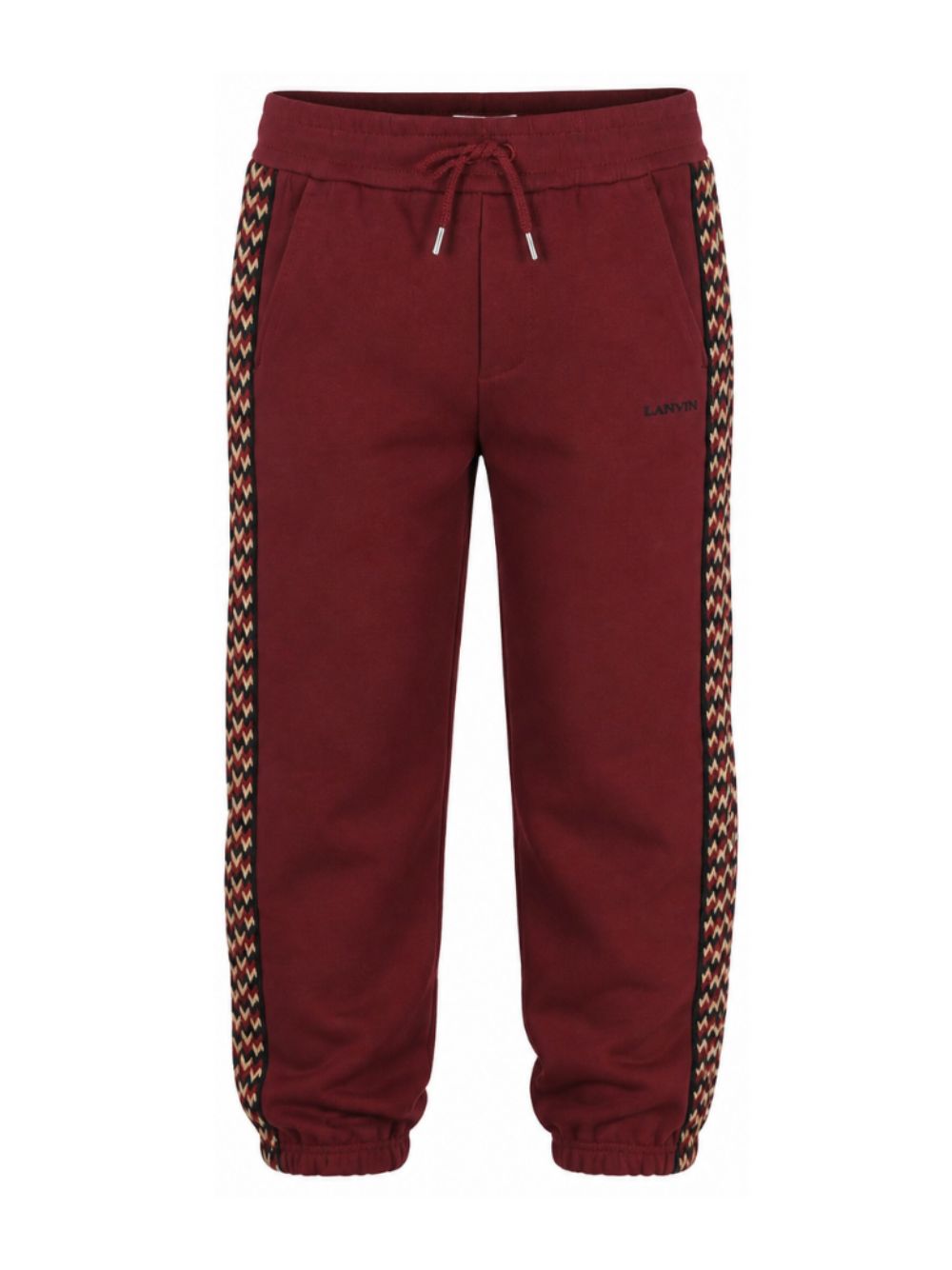 Pantaloni sportivi per bambina Lanvin Kids bordeaux con bande laterali N30425 955 LANVIN KIDS 