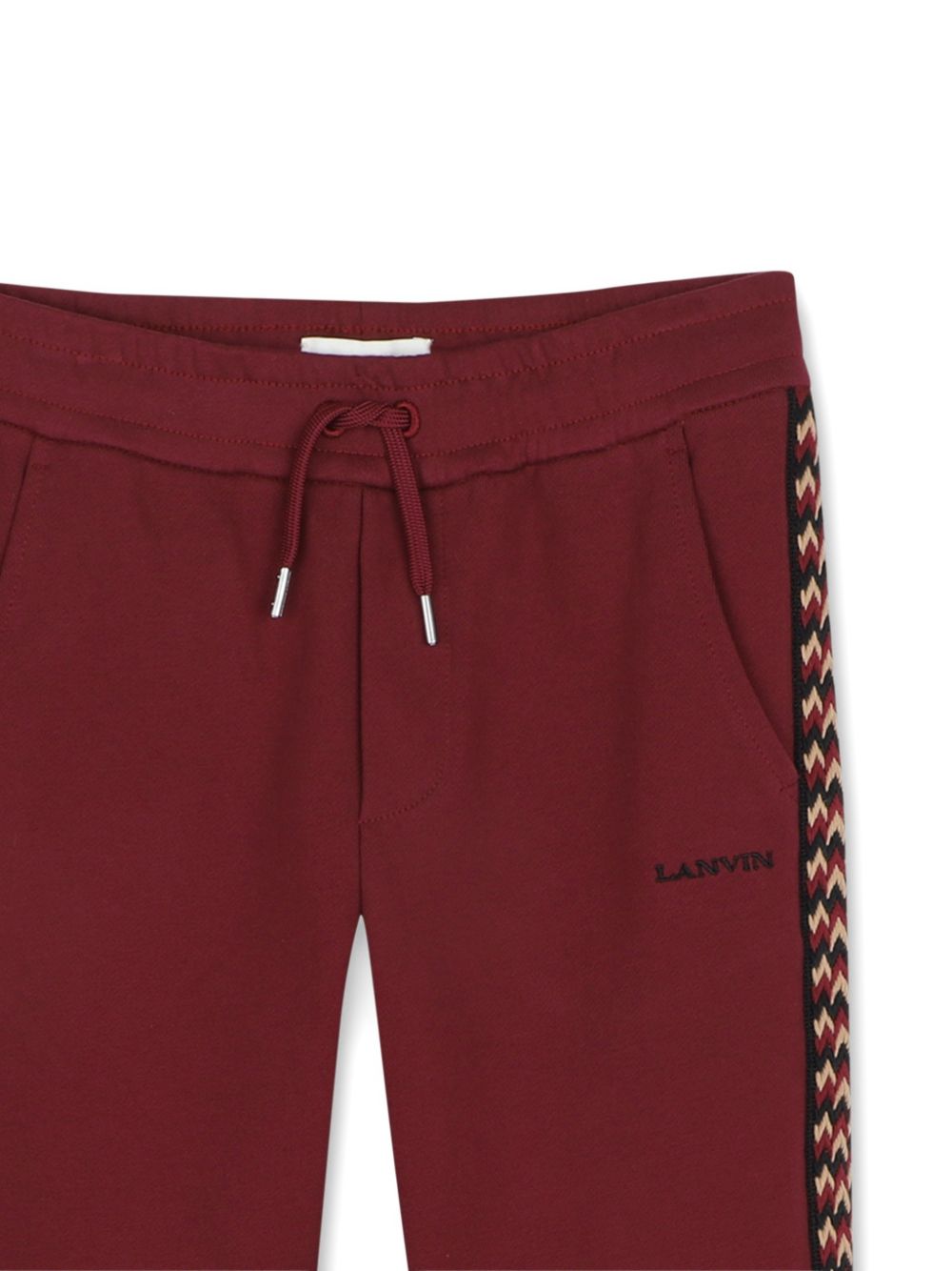 Pantaloni sportivi per bambina Lanvin Kids bordeaux con bande laterali N30425 955 LANVIN KIDS 