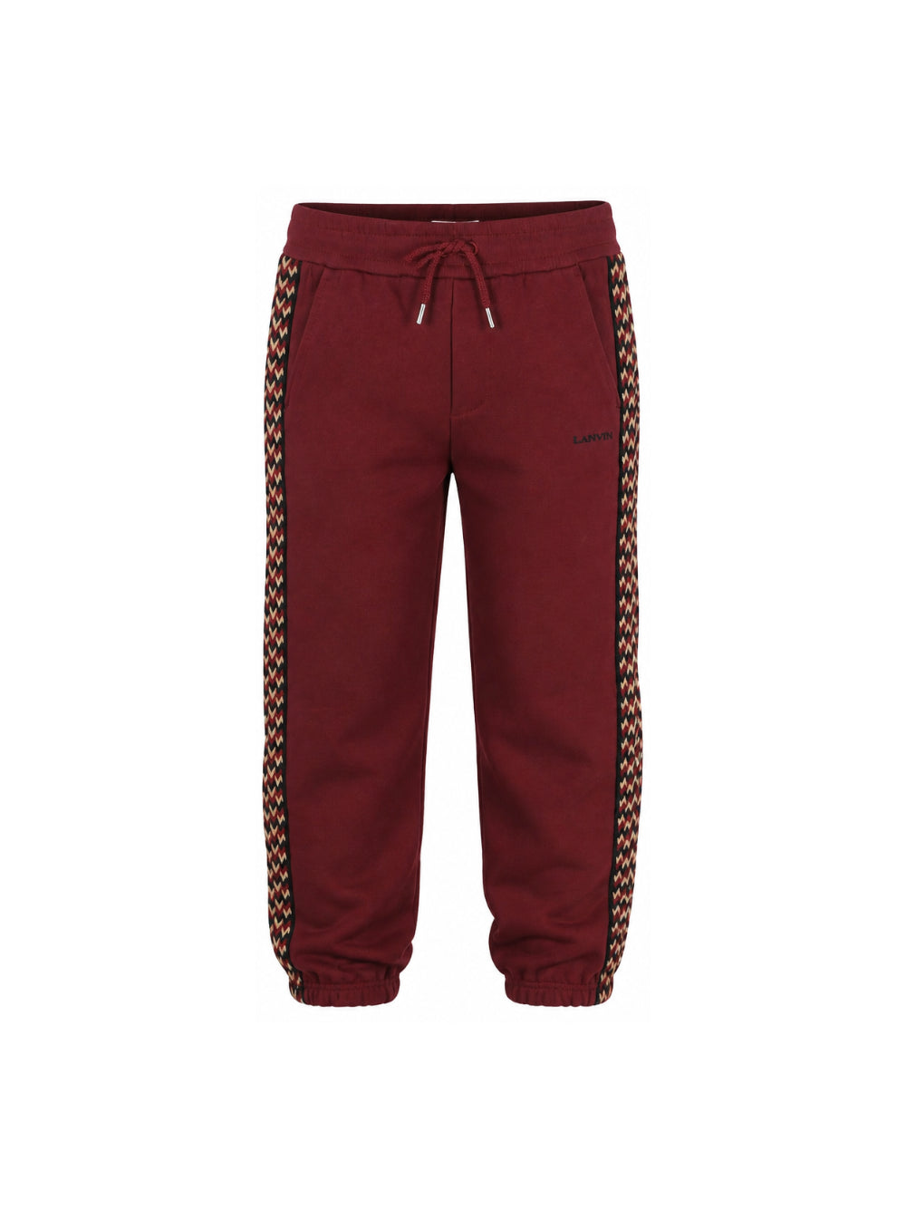 Pantaloni sportivi per bambina Lanvin Kids bordeaux con bande laterali N30425 955 LANVIN KIDS 