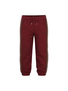 Pantaloni sportivi per bambina Lanvin Kids bordeaux con bande laterali N30425 955 LANVIN KIDS 