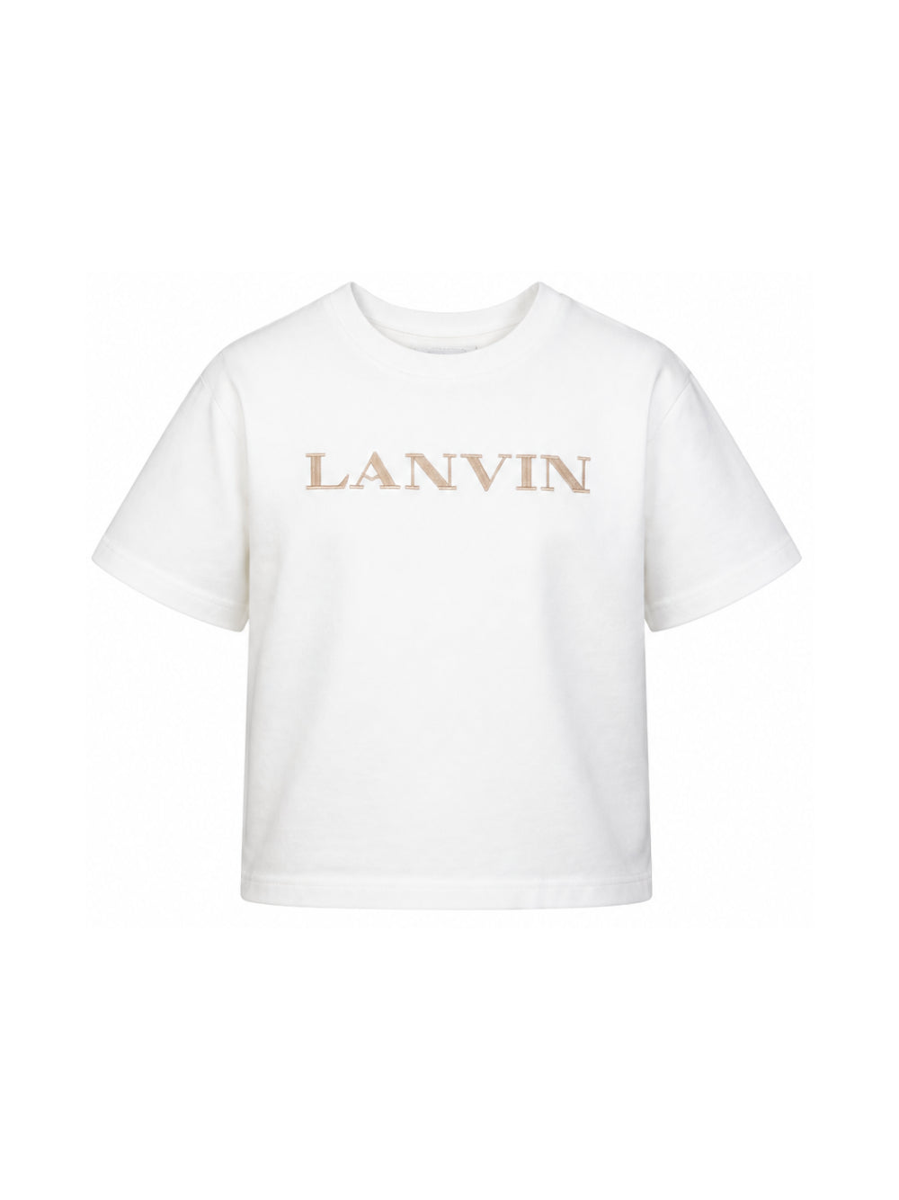T-shirt per bambino Lanvin Kids bianca con logo sul davanti N30426 117 LANVIN KIDS 