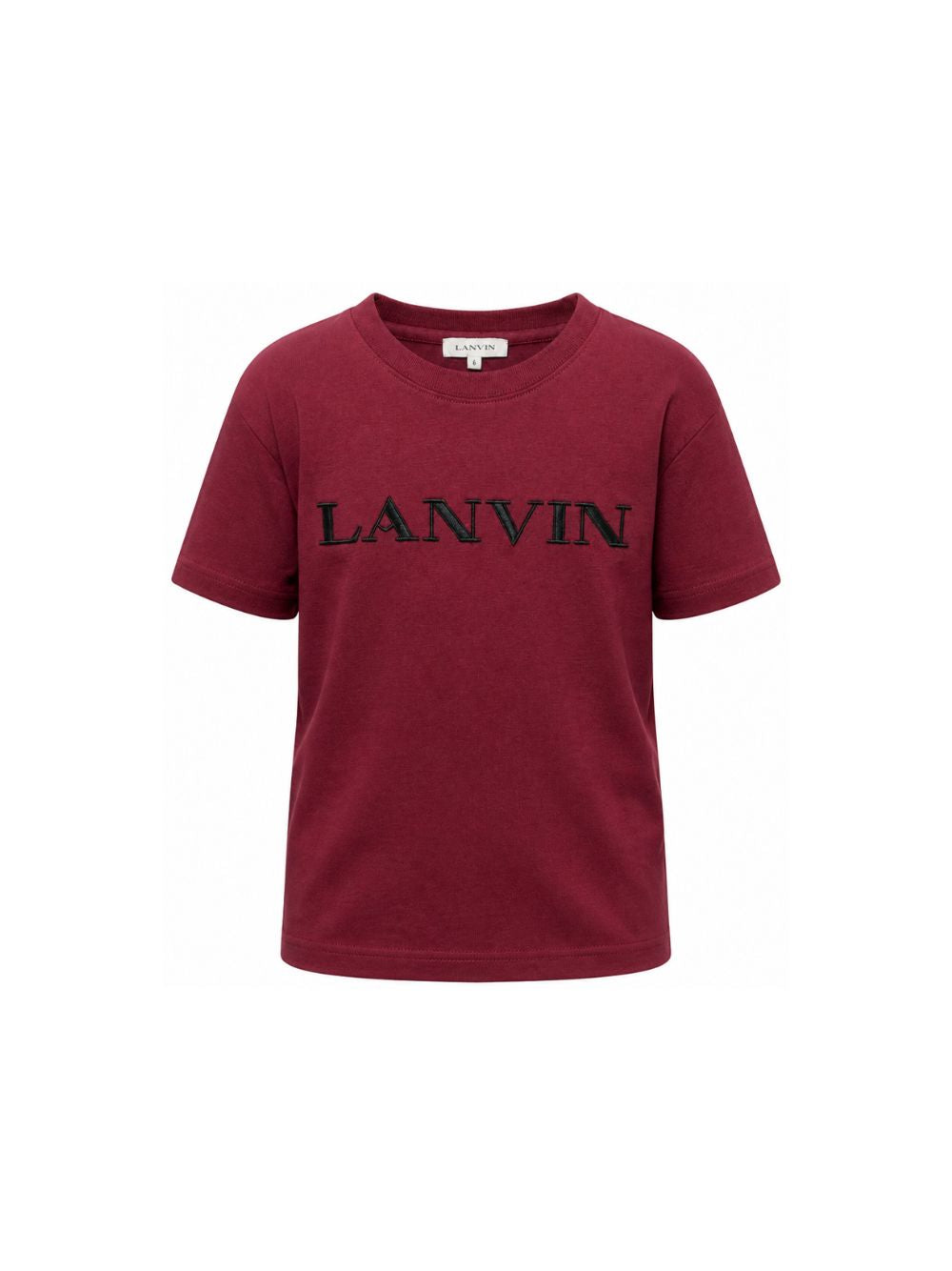 T-shirt per bambino Lanvin Kids bordeaux con logo sul davanti N30426 955 LANVIN KIDS 