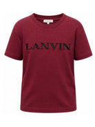 T-shirt per bambino Lanvin Kids bordeaux con logo sul davanti N30426 955 LANVIN KIDS 