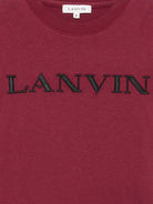 T-shirt per bambino Lanvin Kids bordeaux con logo sul davanti N30426 955 LANVIN KIDS 