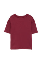T-shirt per bambino Lanvin Kids bordeaux con logo sul davanti N30426 955 LANVIN KIDS 
