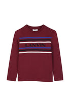 T-shirt per bambino Lanvin Kids bordeaux con stampa grafica N30429 955 LANVIN KIDS 