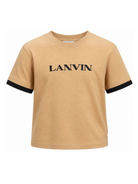 T-shirt per bambino Lanvin Enfant beige con bordi a contrasto N30430 276 LANVIN KIDS 
