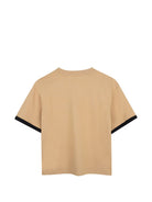 T-shirt per bambino Lanvin Enfant beige con bordi a contrasto N30430 276 LANVIN KIDS 