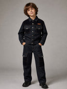 Giacca per bambino Lanvin Enfant in denim con giogo trapuntato N30433 Z28 LANVIN KIDS 