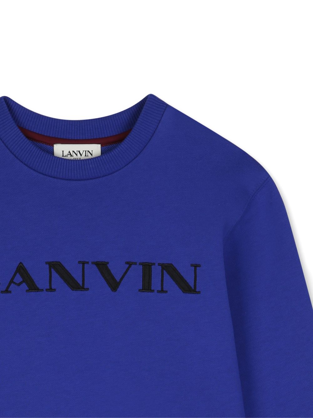 Felpa per bambino Lanvin Kids blu con logo ricamato sul davanti N30436 80A LANVIN KIDS 