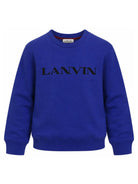 Felpa per bambino Lanvin Kids blu con logo ricamato sul davanti N30436 80A LANVIN KIDS 