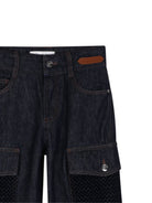 Jeans per bambino Lanvin Enfant denim con dettaglio chevron N30443 Z28 LANVIN KIDS 