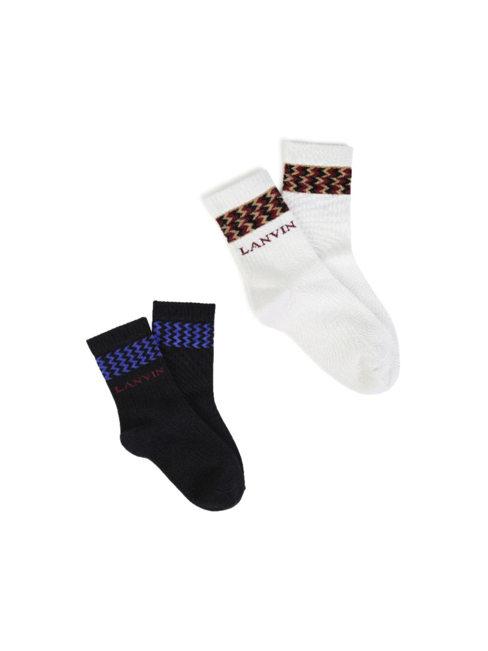 Set di due calzini per bambino Lanvin Kids multicolore con motivo a chevron N30454 N70 LANVIN KIDS 