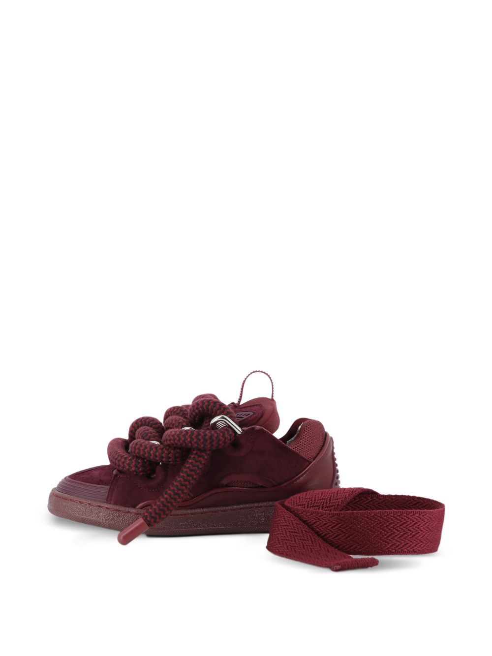 Sneakers Curb per bambini Lanvin Kids rosse con inserti in pelle scamosciata N30455 955 LANVIN KIDS 