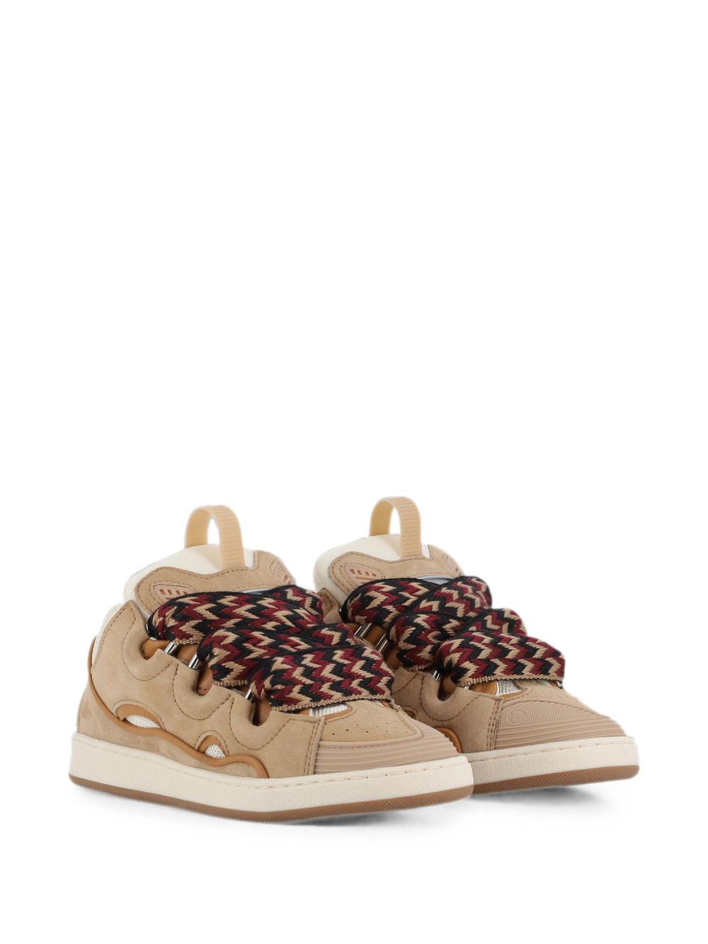 Sneakers per bambino Lanvin Enfant beige con lacci con stampa a zigzag N30458 P51 LANVIN KIDS 