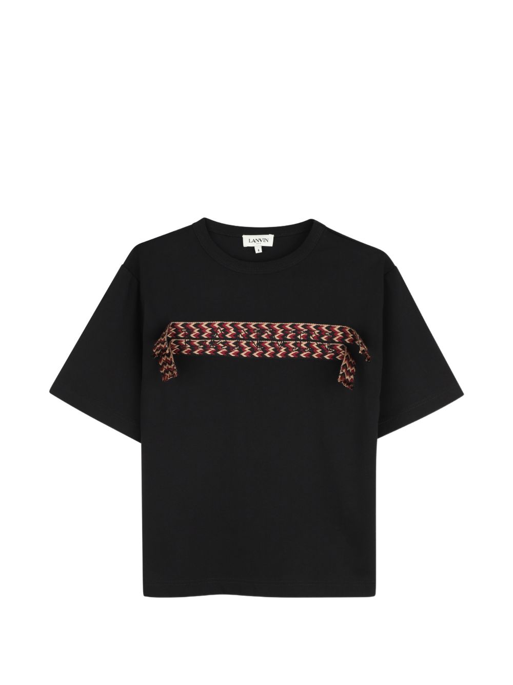 T-shirt per bambini Lanvin Kids nera con applicazione sul davanti N30480 09B LANVIN KIDS 