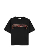 T-shirt per bambini Lanvin Kids nera con applicazione sul davanti N30480 09B LANVIN KIDS 