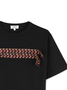 T-shirt per bambini Lanvin Kids nera con applicazione sul davanti N30480 09B LANVIN KIDS 