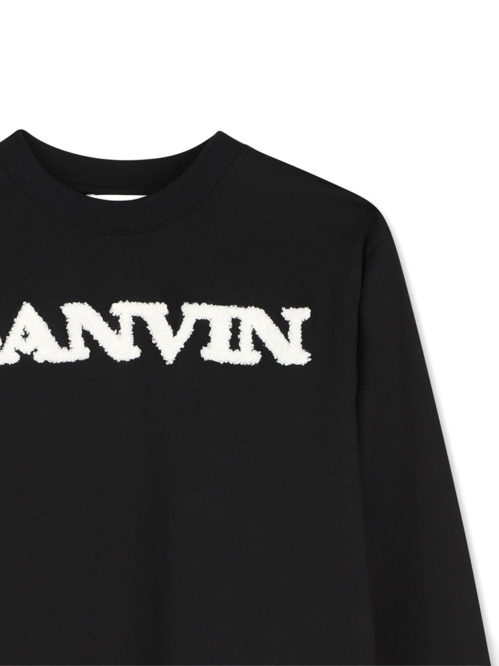 T-shirt per bambino Lanvin Enfant nera con dettaglio logo N30481 09B LANVIN KIDS 