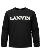 T-shirt per bambino Lanvin Enfant nera con dettaglio logo N30481 09B LANVIN KIDS 