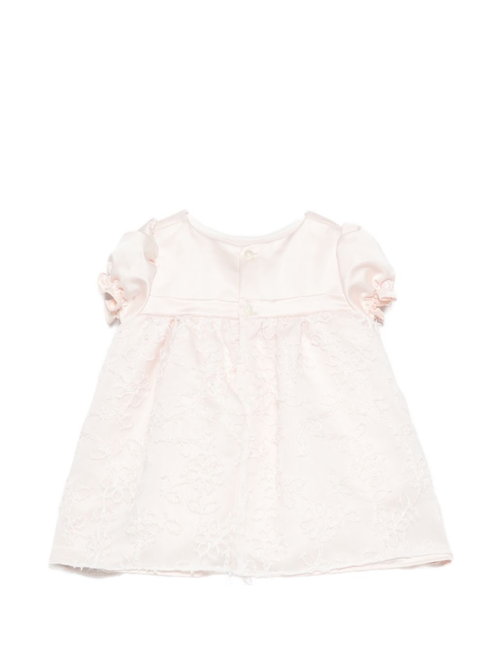 Abito per neonata La Stupenderia rosa in pizzo floreale con dettaglio fiocco 3CBAB04 X34 LA STUPENDERIA KIDS 