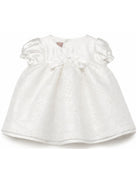 Abito per neonata La Stupenderia bianco in pizzo floreale con dettaglio fiocco 3CBAB04 X35 LA STUPENDERIA KIDS 