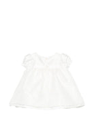 Abito per neonata La Stupenderia bianco in pizzo floreale con dettaglio fiocco 3CBAB04 X35 LA STUPENDERIA KIDS 