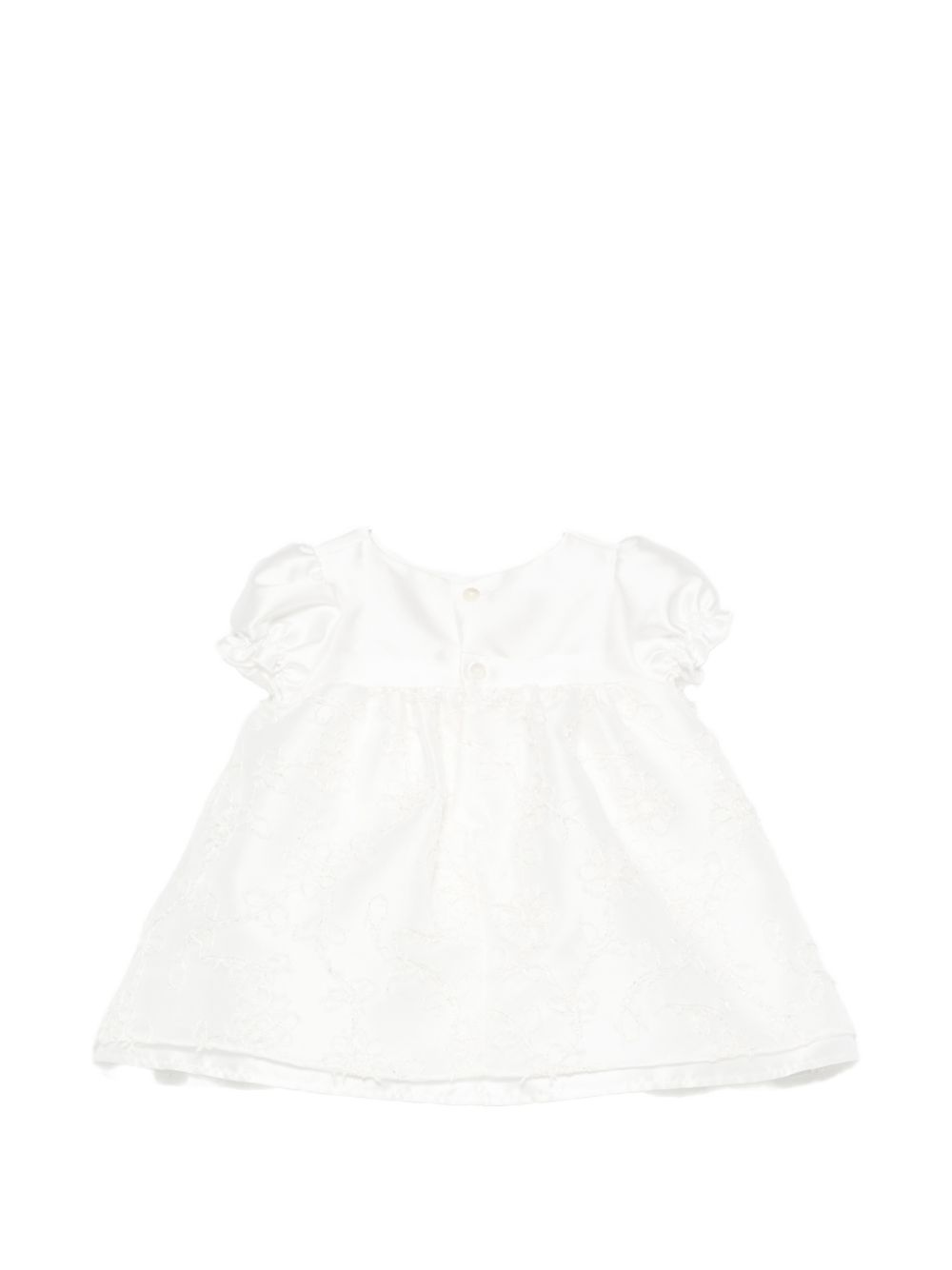 Abito per neonata La Stupenderia bianco in pizzo floreale con dettaglio fiocco 3CBAB04 X35 LA STUPENDERIA KIDS 