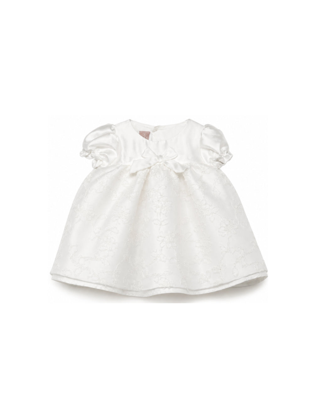 Abito per neonata La Stupenderia bianco in pizzo floreale con dettaglio fiocco 3CBAB04 X35 LA STUPENDERIA KIDS 
