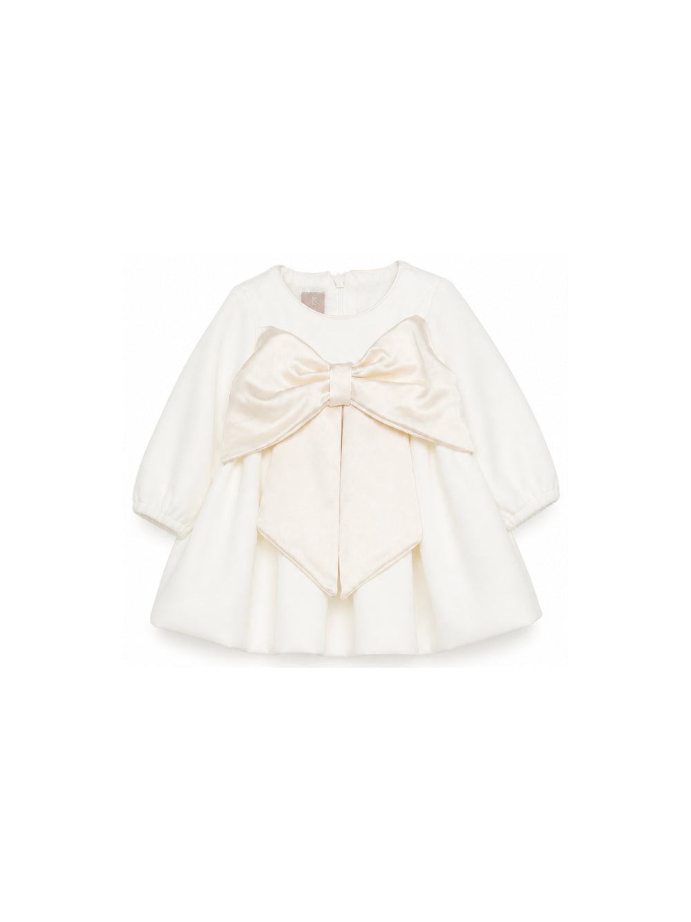 Abito per neonata La Stupenderia Kids bianco con dettaglio fiocco 3CBAB08 V02 LA STUPENDERIA KIDS 