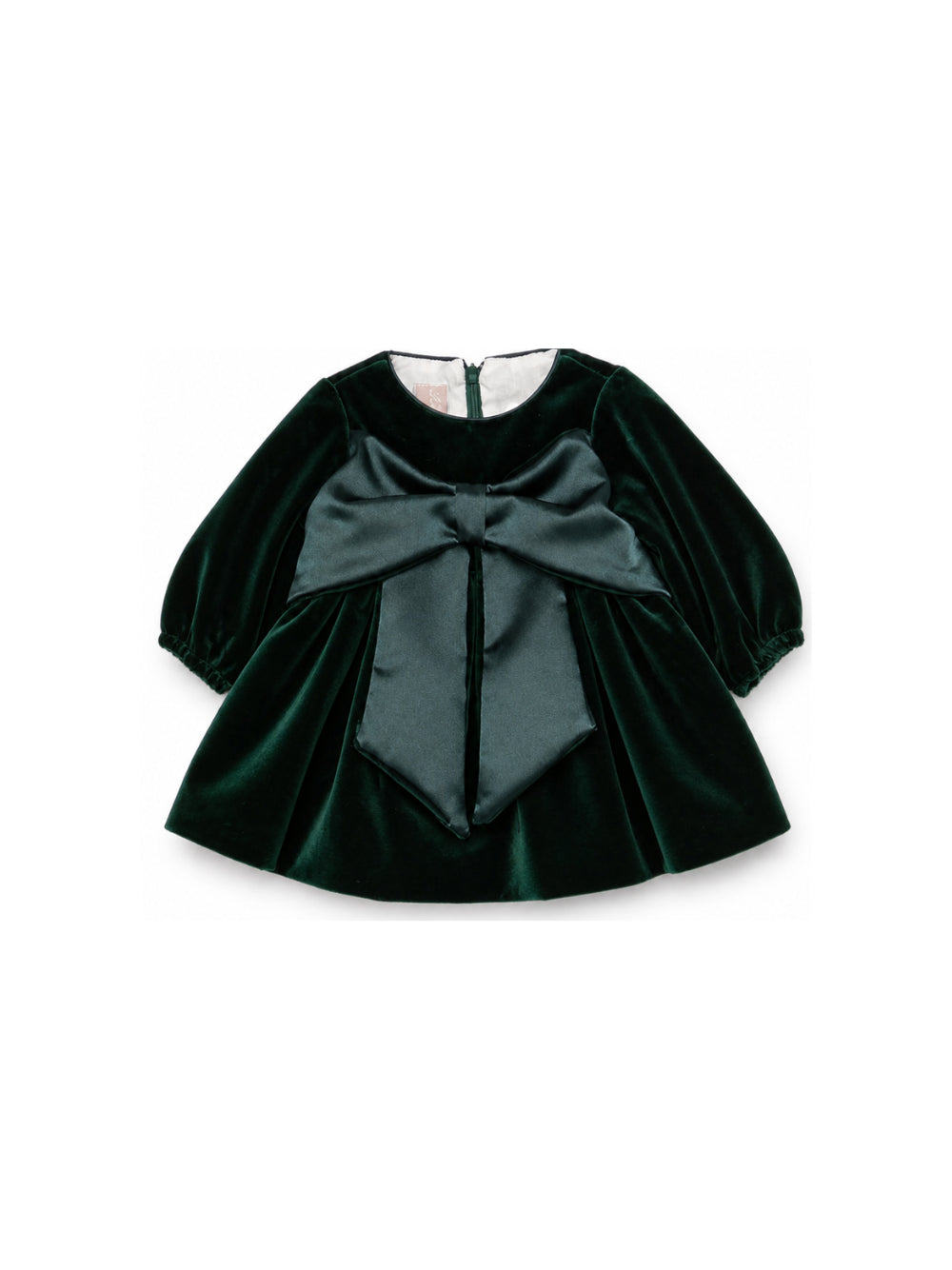Abito per neonata La Stupenderia Kids verde scuro con dettaglio fiocco 3CBAB08 V80 LA STUPENDERIA KIDS 