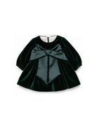 Abito per neonata La Stupenderia Kids verde scuro con dettaglio fiocco 3CBAB08 V80 LA STUPENDERIA KIDS 