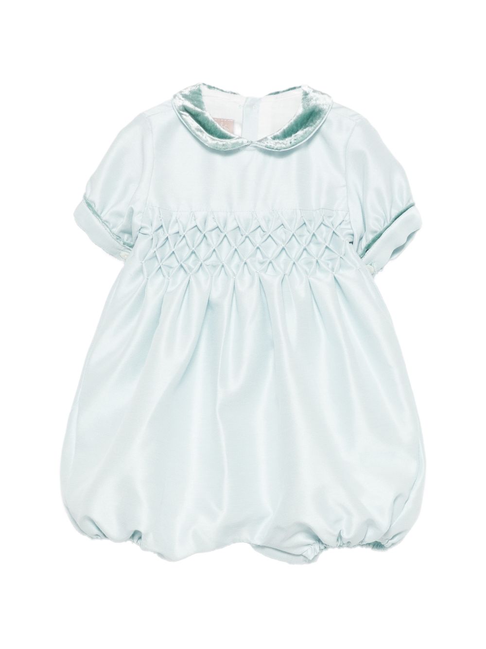 Tutina per neonata La Stupenderia Kids azzurra con inserto in punto smock 3CBPG03 S41 LA STUPENDERIA KIDS 