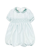 Tutina per neonata La Stupenderia Kids azzurra con inserto in punto smock 3CBPG03 S41 LA STUPENDERIA KIDS 