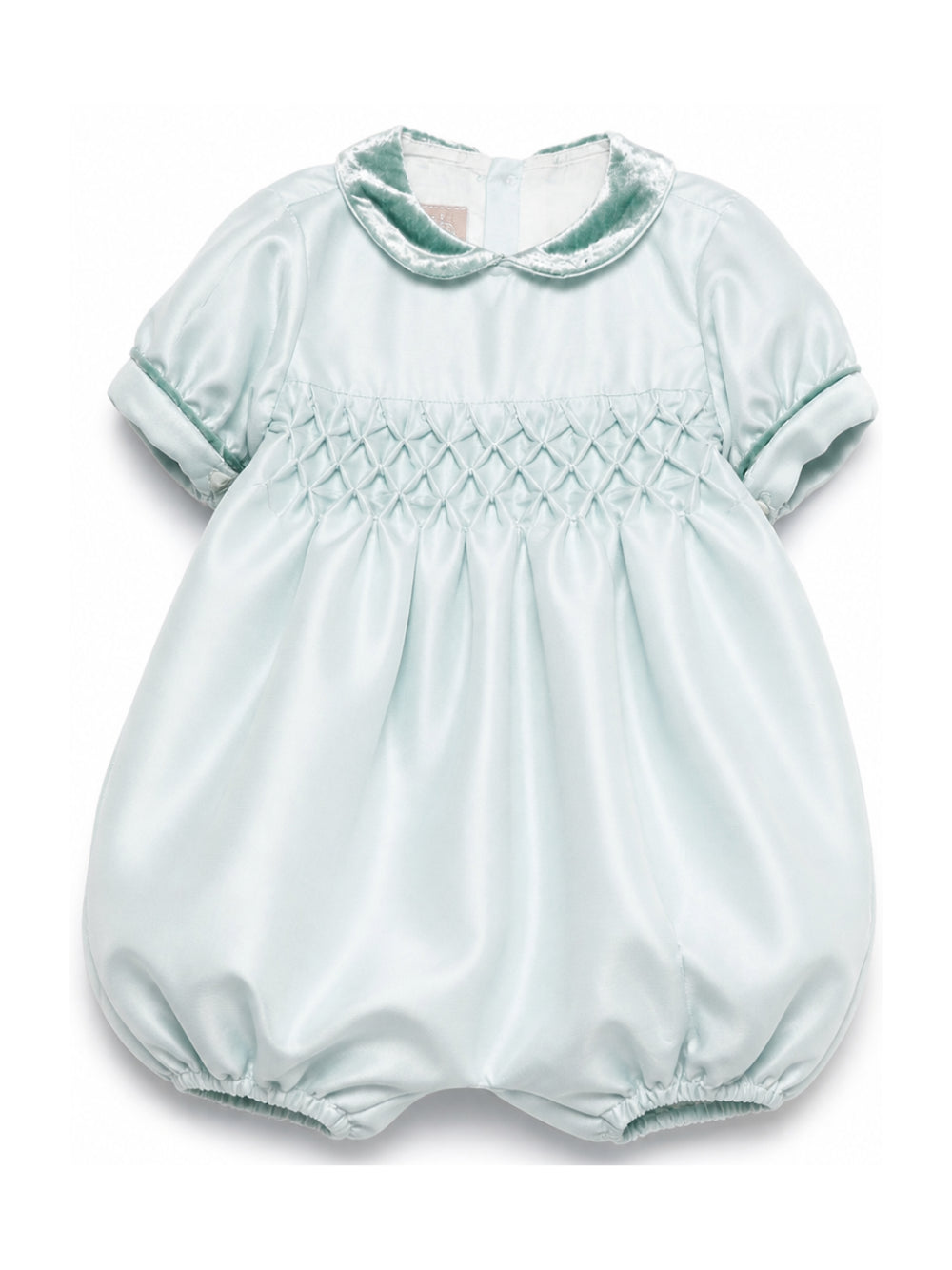 Tutina per neonata La Stupenderia Kids azzurra con inserto in punto smock 3CBPG03 S41 LA STUPENDERIA KIDS 
