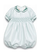 Tutina per neonata La Stupenderia Kids azzurra con inserto in punto smock 3CBPG03 S41 LA STUPENDERIA KIDS 