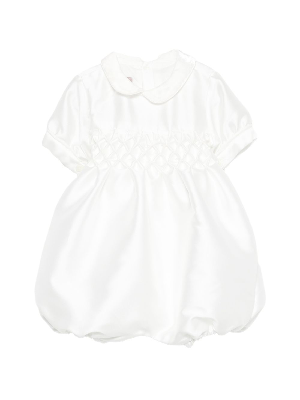 Tutina per neonata La Stupenderia Kids bianca con inserto con punto smock 3CBPG03 S60 LA STUPENDERIA KIDS 
