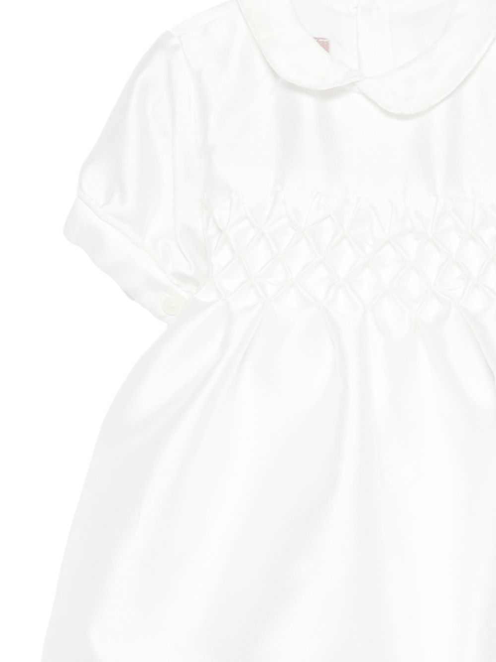 Tutina per neonata La Stupenderia Kids bianca con inserto con punto smock 3CBPG03 S60 LA STUPENDERIA KIDS 