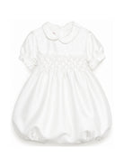 Tutina per neonata La Stupenderia Kids bianca con inserto con punto smock 3CBPG03 S60 LA STUPENDERIA KIDS 