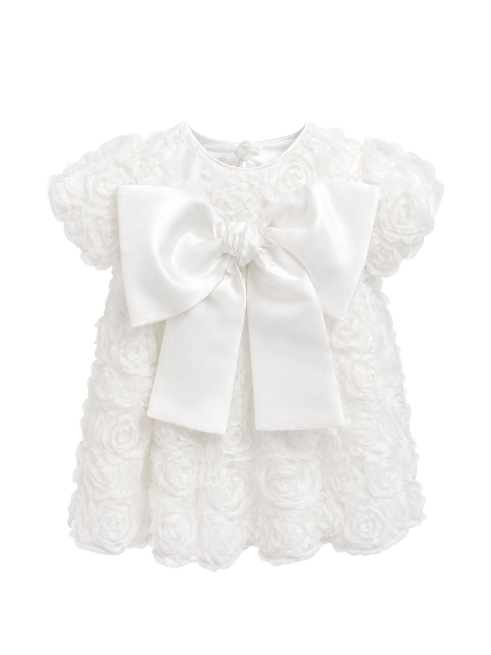 Abito elegante per neonata La Stupenderia Kids bianco con dettaglio fiocco satinato 3CCAB22 X40 LA STUPENDERIA KIDS 