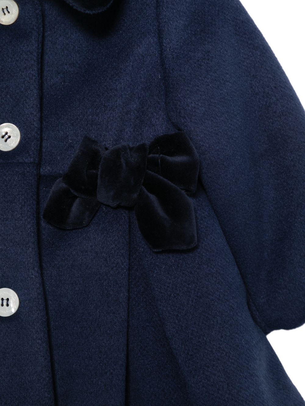 Cappotto per neonata La Stupenderia Kids blu con dettaglio del collletto in velluto 3CCGB24 H07B LA STUPENDERIA KIDS 