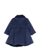 Cappotto per neonata La Stupenderia Kids blu con dettaglio del collletto in velluto 3CCGB24 H07B LA STUPENDERIA KIDS 