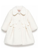 Cappotto per neonata La Stupenderia Kids bianco con dettagli fiocchi in rilievo sul davanti 3CCGB24 H32 LA STUPENDERIA KIDS 