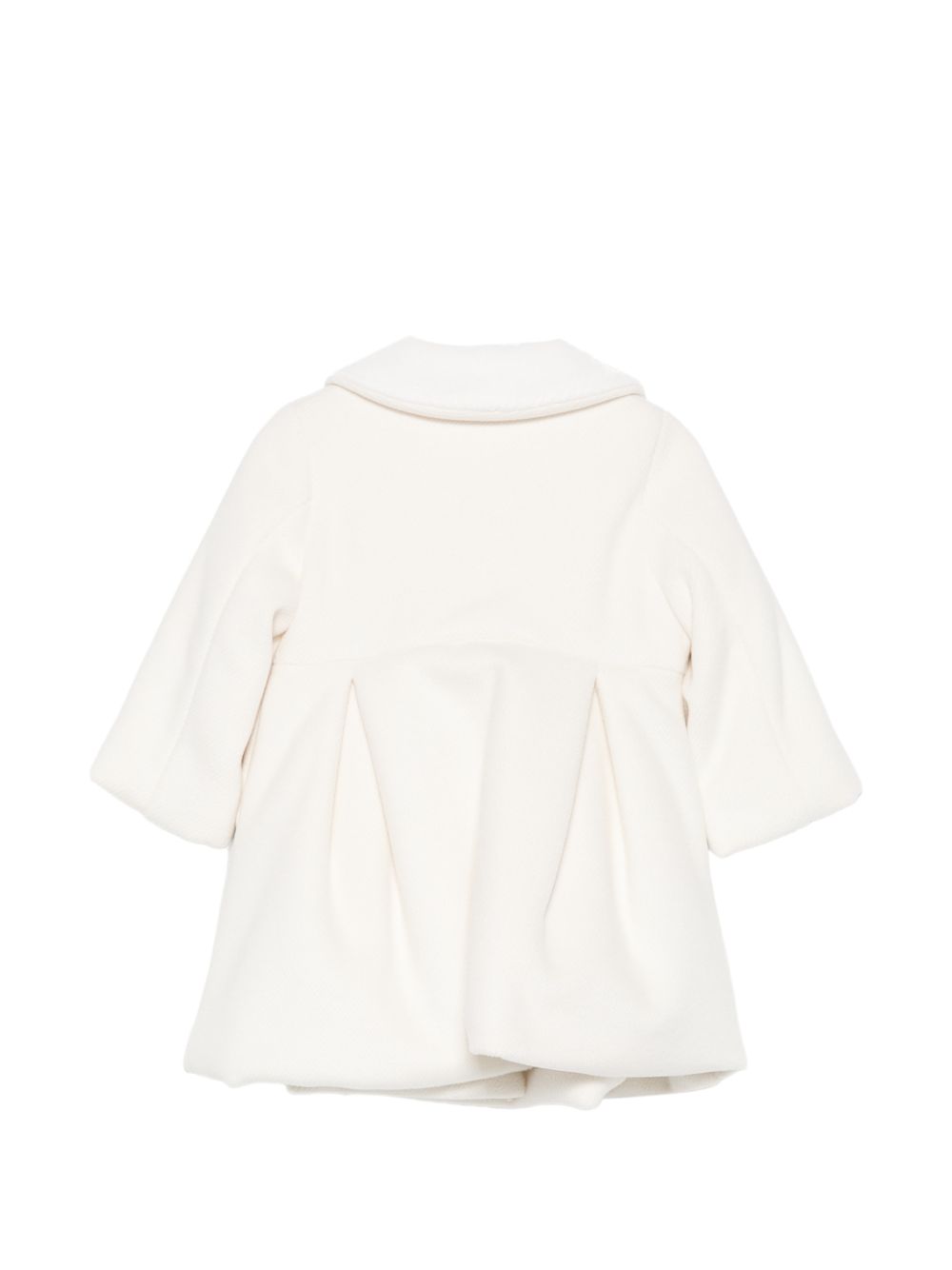 Cappotto per neonata La Stupenderia Kids bianco con dettagli fiocchi in rilievo sul davanti 3CCGB24 H32 LA STUPENDERIA KIDS 