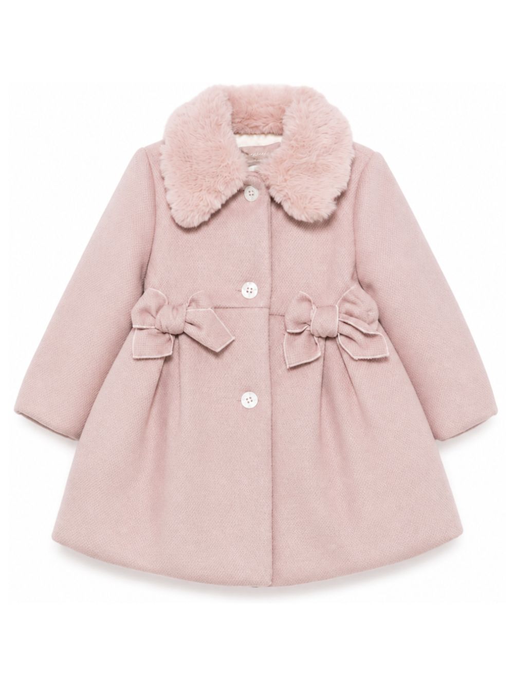 Cappotto per neonata La Stupenderia Kids rosa con colletto in ecopelliccia 3CCGB24 H43 LA STUPENDERIA KIDS 