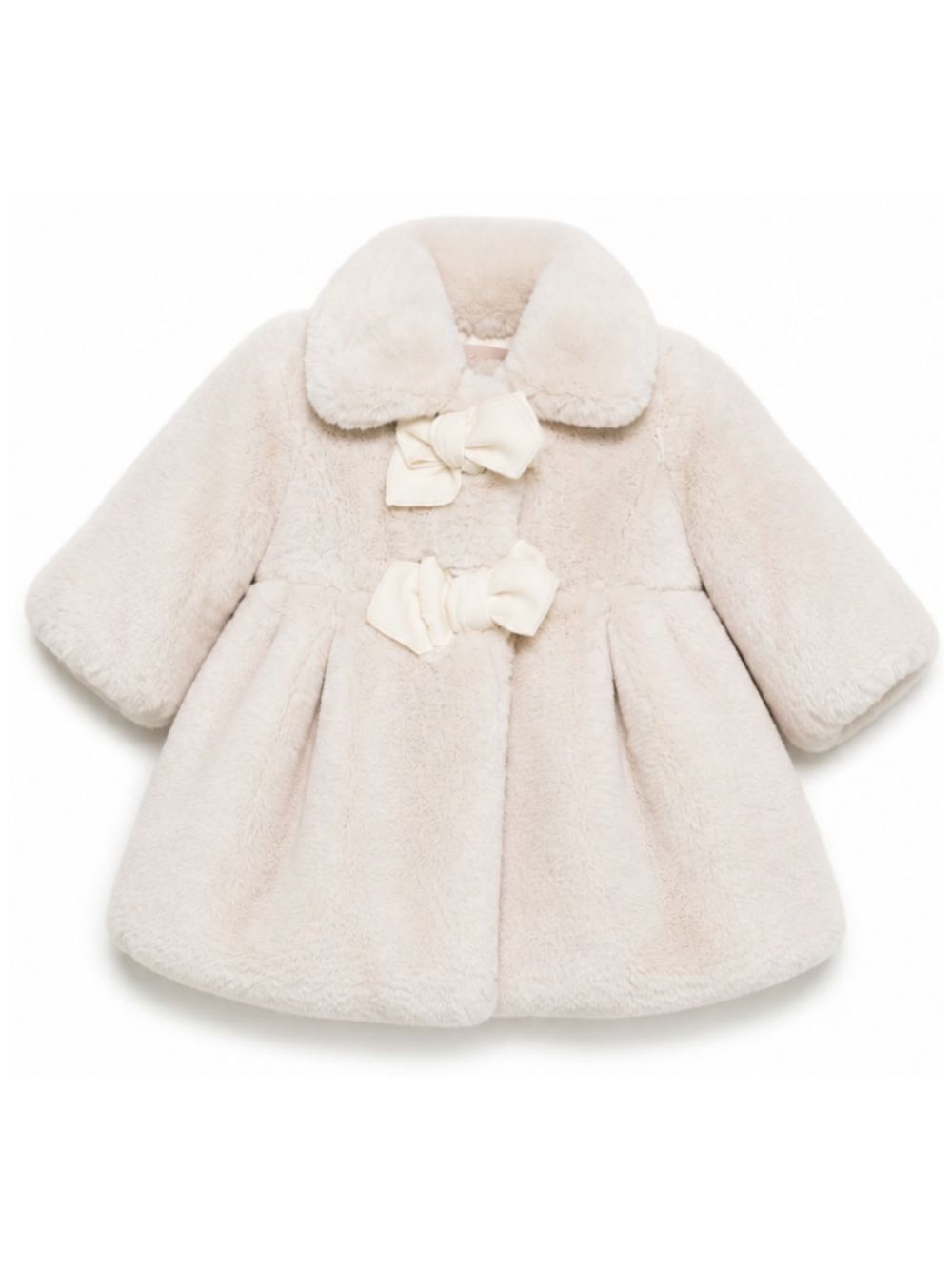 Cappotto per neonata La Stupenderia Kids bianco con texture di finta pelle 3CCGB28 W50 LA STUPENDERIA KIDS 